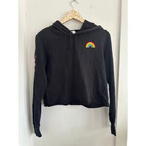 SOULCYCLE Cropped Women's Soul Love Black Hoodie | Size Small